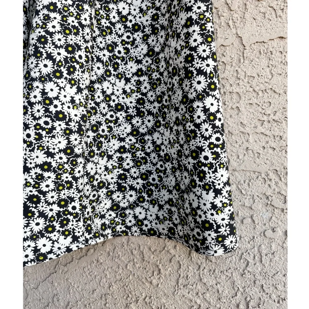 LEVI’S NWT Black White & Yellow Ditsy Floral Printed Button Down 90s Midi Dress - Picture 5 of 11